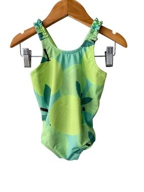 Zara Girls Lime Apple-Print One-Piece Size 2 Years